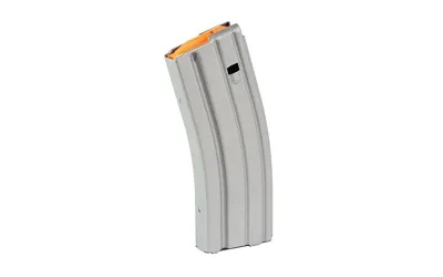 Duramag AR-15 .223/5.56 Grey Aluminum 10/30 Magazine w/ Orange Follower (Blocked)