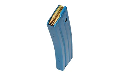 Duramag AR-15 .223/5.56 Blue Aluminum 10/30 Magazine w/ Black Follower (Blocked)