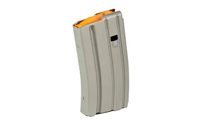 Duramag AR-15 .223/5.56 Grey Aluminum Magazine 10/20 w/ Orange Follower (Blocked)